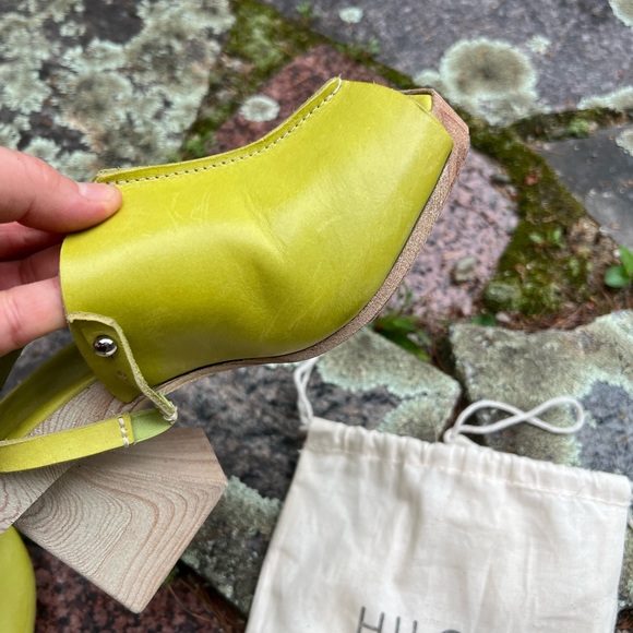 Hilos Georgia 3D Open Toe Block Heel Wasabi 8 - Picture 9 of 14